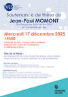 Affiche de la soutenance de thèse de Jean-Paul Momont, doctorant au labaoratoire TVES à ULille