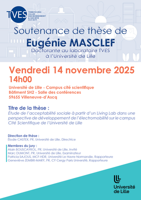 Affiche annonçant la soutenance de thèse d'Eugénie Masclef
