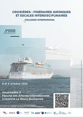 Affiche du colloque international Croisières : itinéraires juridiques et escales interdisciplinaires