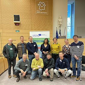Photo de groupe de l'équipe MUDCAP au siège de la Région Hauts-de-France