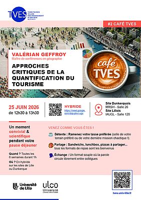 Affiche Café TVES : Approches critiques de la quantification du tourisme